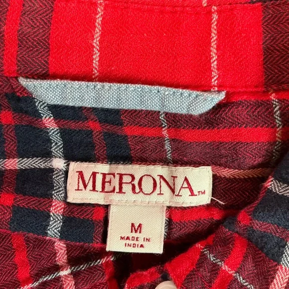 Merona Shabby Chic feminine ruffled flannel shirt - Picture 2 of 11